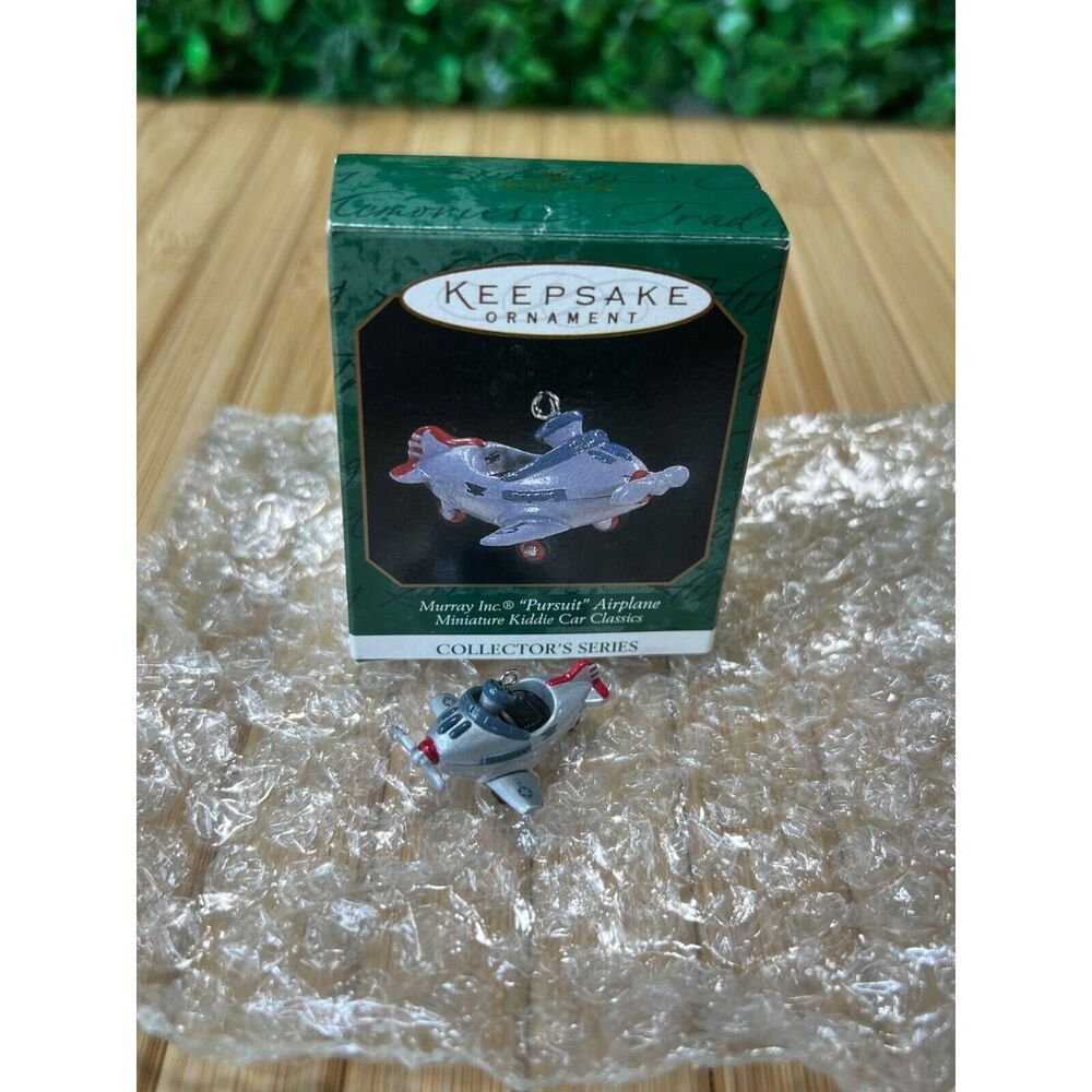 1997 Hallmark Christmas Ornament Miniature Kiddie Car Murray Pursuit Airplane